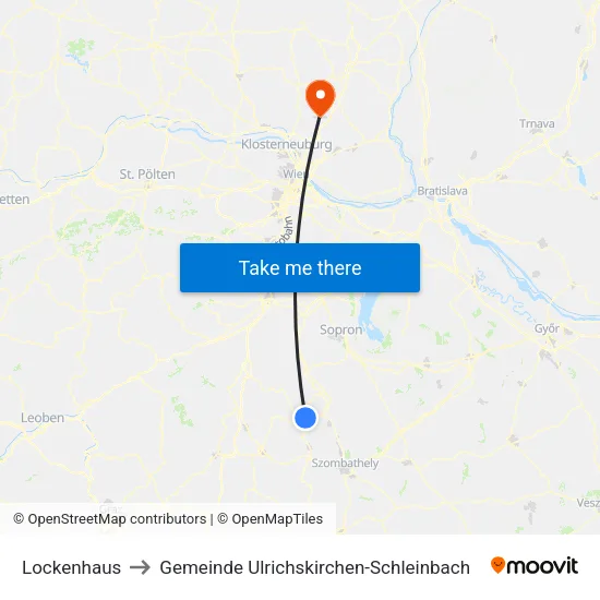 Lockenhaus to Gemeinde Ulrichskirchen-Schleinbach map