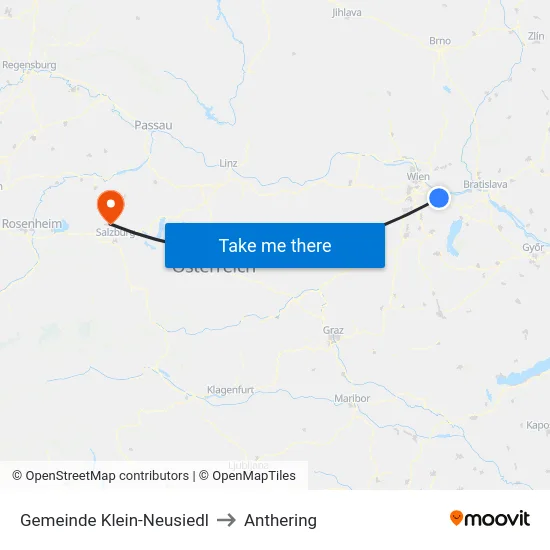 Gemeinde Klein-Neusiedl to Anthering map