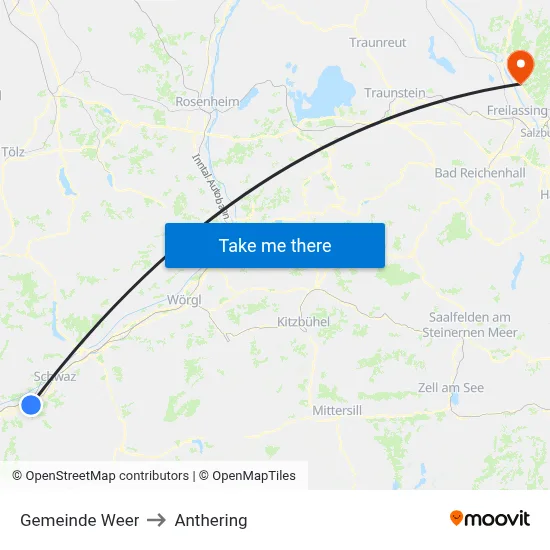 Gemeinde Weer to Anthering map