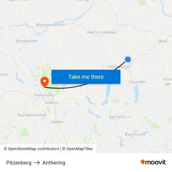 Pitzenberg to Anthering map