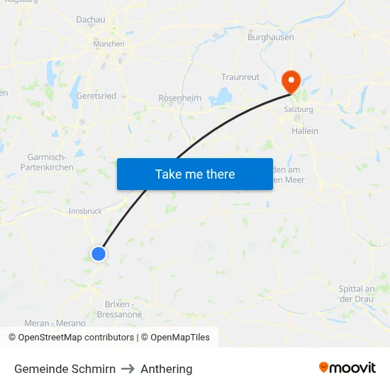 Gemeinde Schmirn to Anthering map