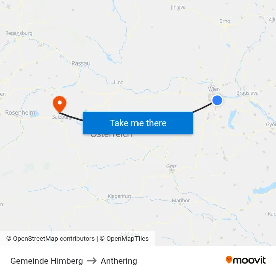 Gemeinde Himberg to Anthering map