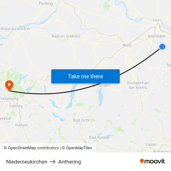 Niederneukirchen to Anthering map