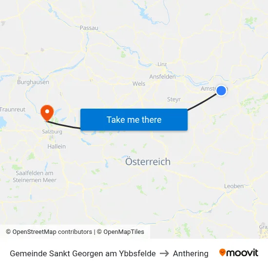 Gemeinde Sankt Georgen am Ybbsfelde to Anthering map