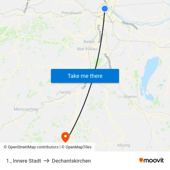 1., Innere Stadt to Dechantskirchen map