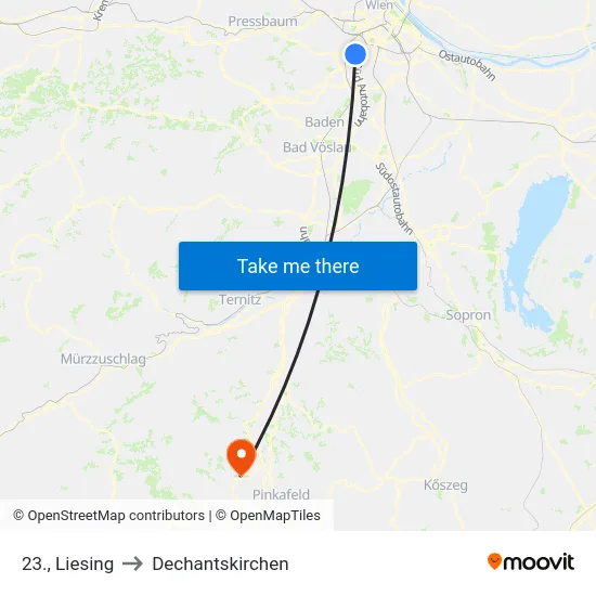 23., Liesing to Dechantskirchen map