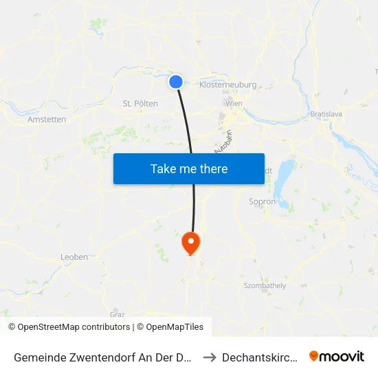 Gemeinde Zwentendorf An Der Donau to Dechantskirchen map