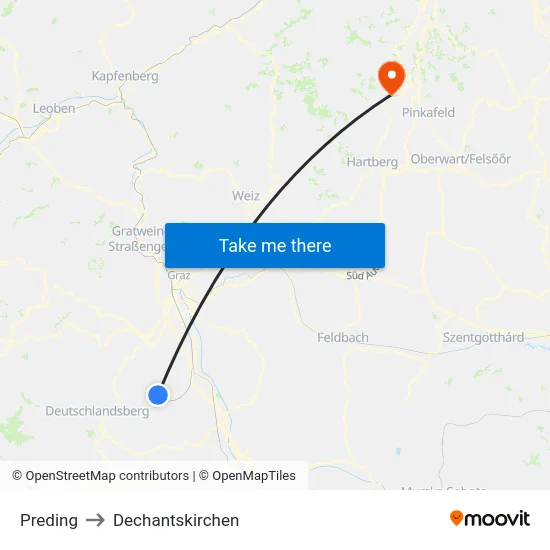Preding to Dechantskirchen map