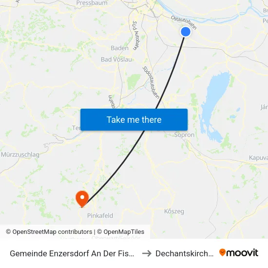 Gemeinde Enzersdorf An Der Fischa to Dechantskirchen map