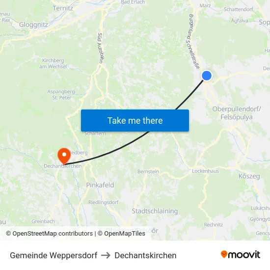 Gemeinde Weppersdorf to Dechantskirchen map