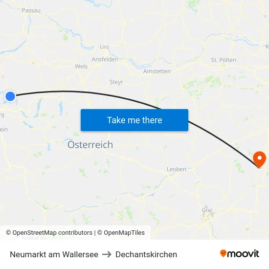 Neumarkt am Wallersee to Dechantskirchen map