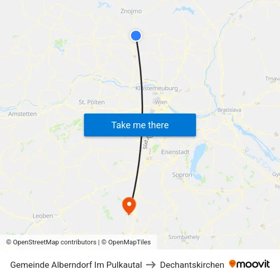 Gemeinde Alberndorf Im Pulkautal to Dechantskirchen map