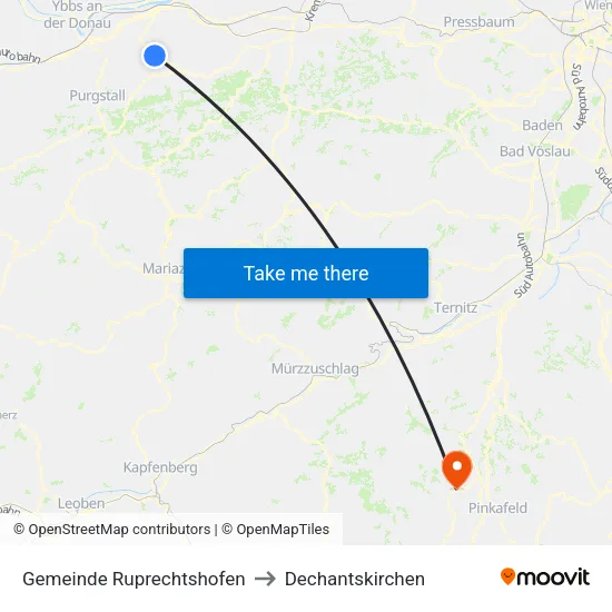 Gemeinde Ruprechtshofen to Dechantskirchen map