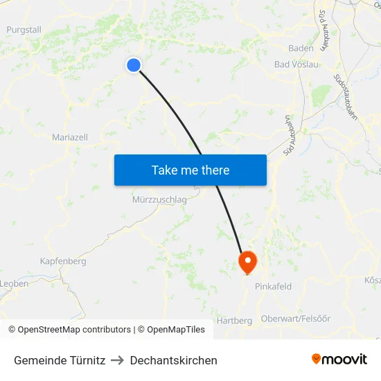 Gemeinde Türnitz to Dechantskirchen map