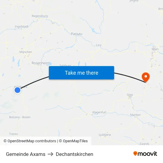 Gemeinde Axams to Dechantskirchen map