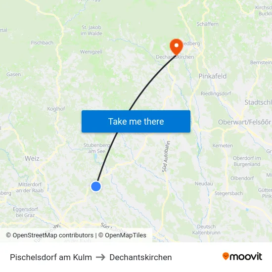 Pischelsdorf am Kulm to Dechantskirchen map