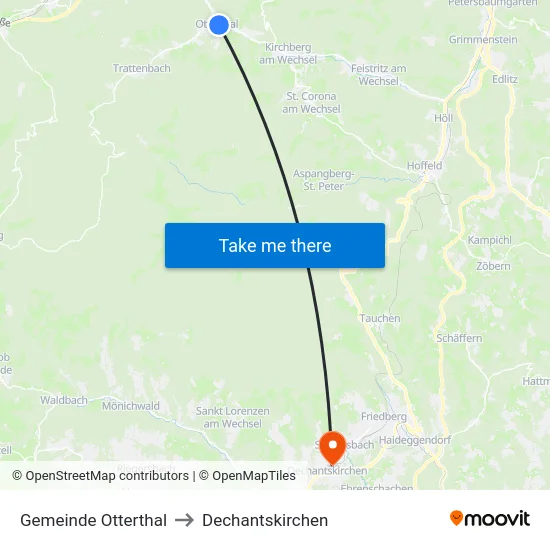Gemeinde Otterthal to Dechantskirchen map