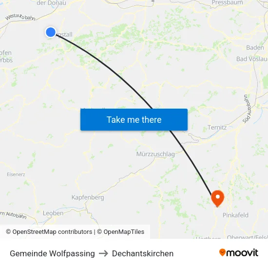 Gemeinde Wolfpassing to Dechantskirchen map