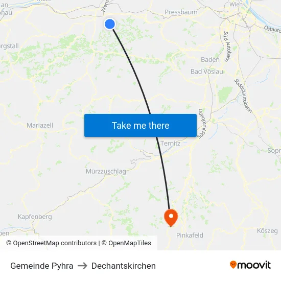 Gemeinde Pyhra to Dechantskirchen map