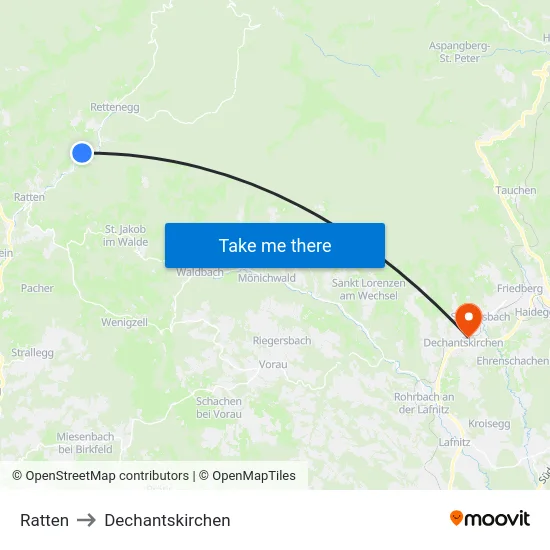 Ratten to Dechantskirchen map