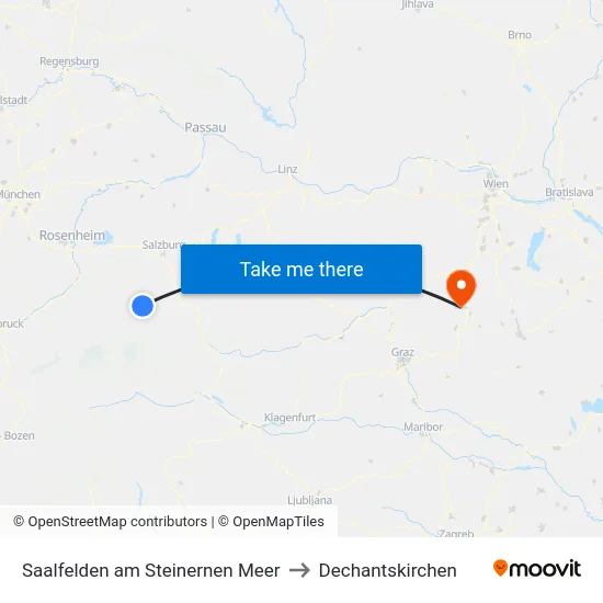 Saalfelden am Steinernen Meer to Dechantskirchen map