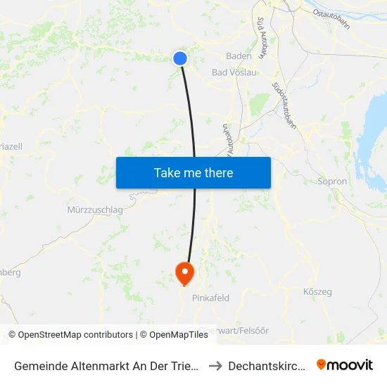 Gemeinde Altenmarkt An Der Triesting to Dechantskirchen map