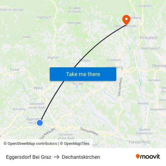 Eggersdorf Bei Graz to Dechantskirchen map