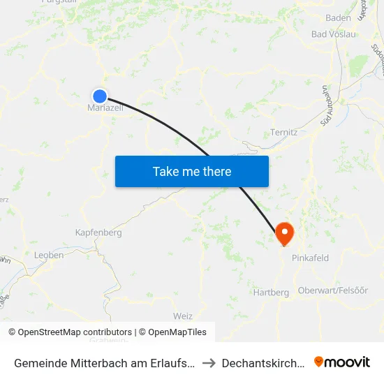 Gemeinde Mitterbach am Erlaufsee to Dechantskirchen map