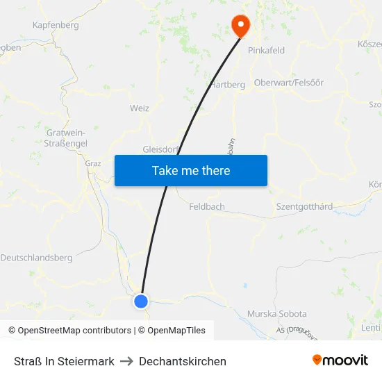 Straß In Steiermark to Dechantskirchen map