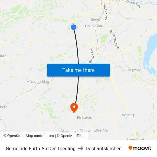 Gemeinde Furth An Der Triesting to Dechantskirchen map