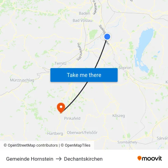 Gemeinde Hornstein to Dechantskirchen map