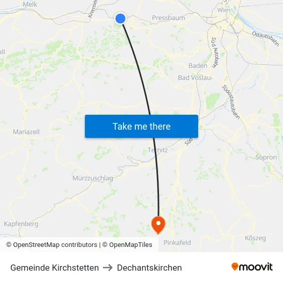 Gemeinde Kirchstetten to Dechantskirchen map