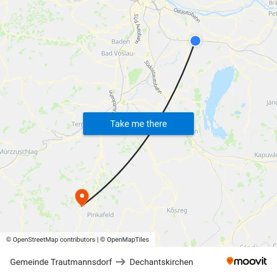 Gemeinde Trautmannsdorf to Dechantskirchen map