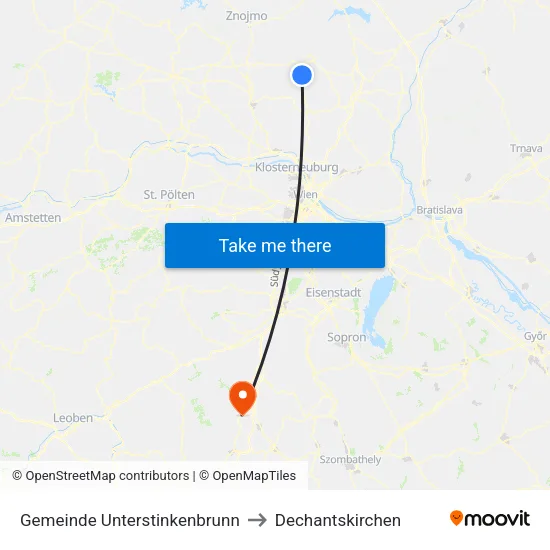 Gemeinde Unterstinkenbrunn to Dechantskirchen map