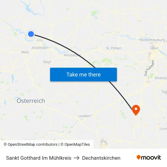 Sankt Gotthard Im Mühlkreis to Dechantskirchen map