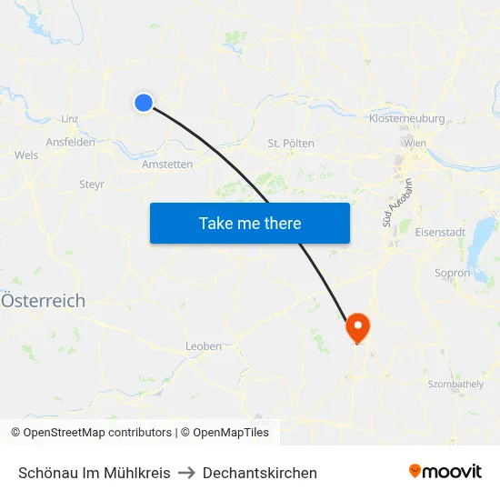 Schönau Im Mühlkreis to Dechantskirchen map