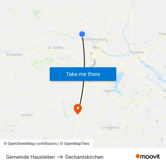 Gemeinde Hausleiten to Dechantskirchen map