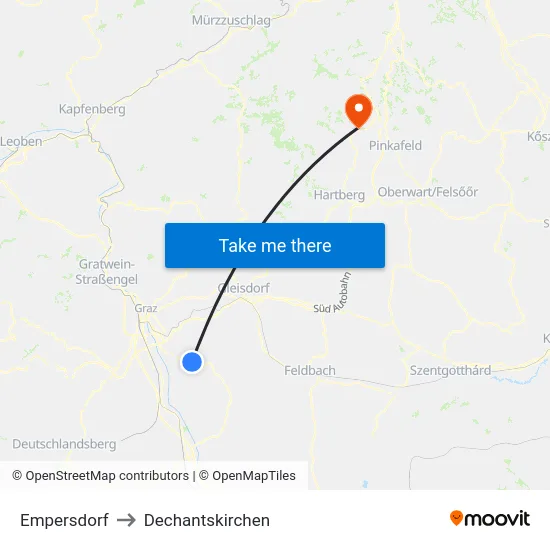 Empersdorf to Dechantskirchen map