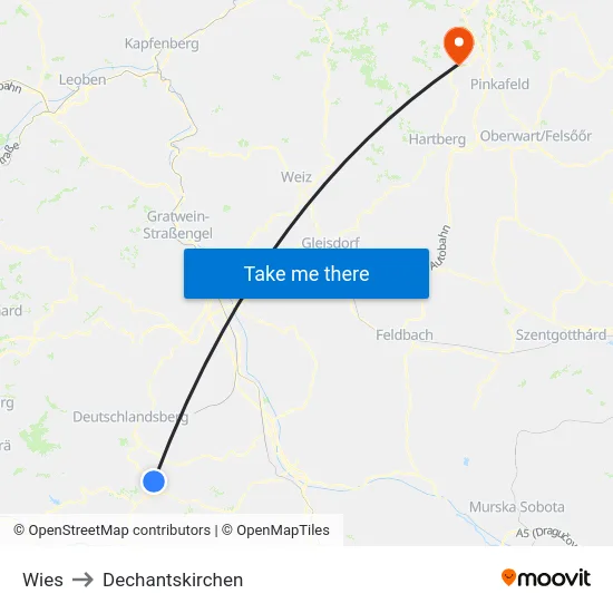 Wies to Dechantskirchen map