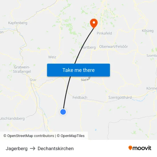 Jagerberg to Dechantskirchen map