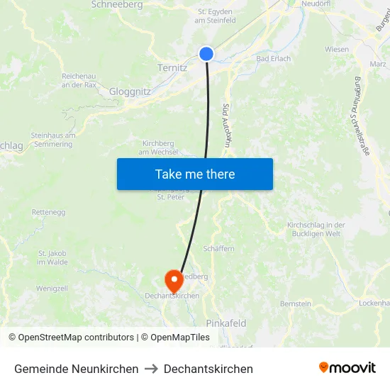 Gemeinde Neunkirchen to Dechantskirchen map