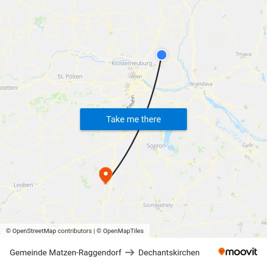 Gemeinde Matzen-Raggendorf to Dechantskirchen map