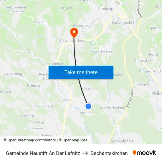 Gemeinde Neustift An Der Lafnitz to Dechantskirchen map