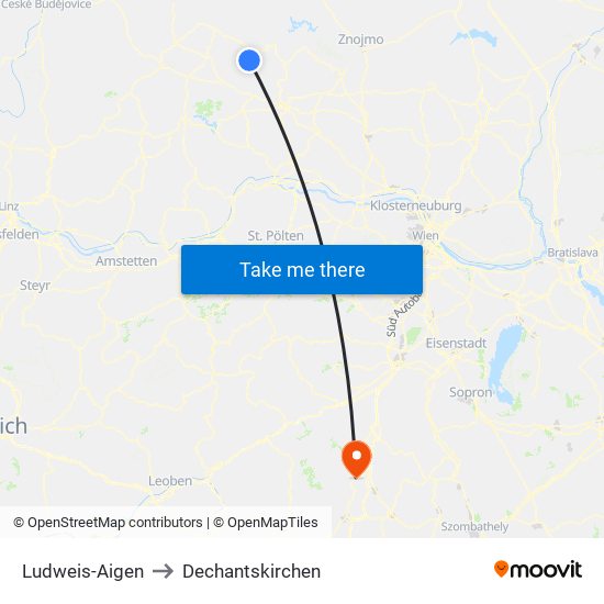Ludweis-Aigen to Dechantskirchen map