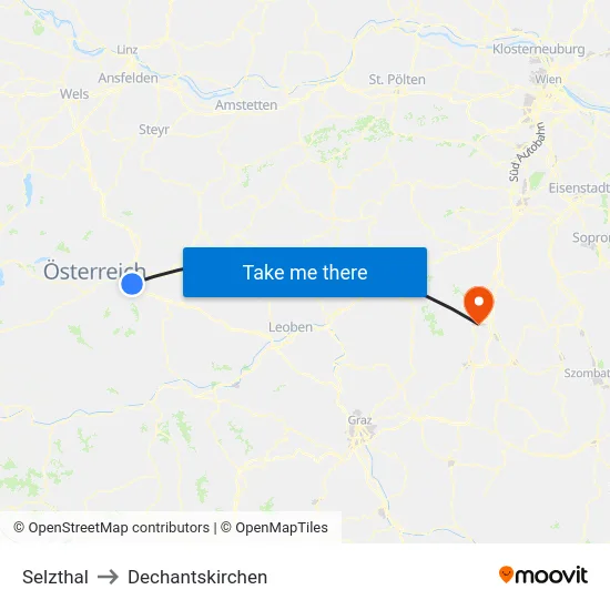 Selzthal to Dechantskirchen map