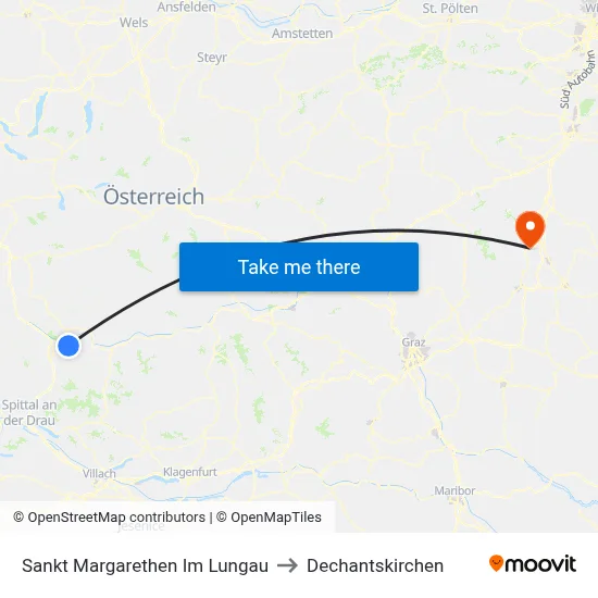 Sankt Margarethen Im Lungau to Dechantskirchen map