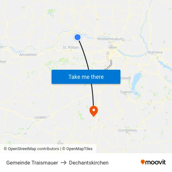 Gemeinde Traismauer to Dechantskirchen map