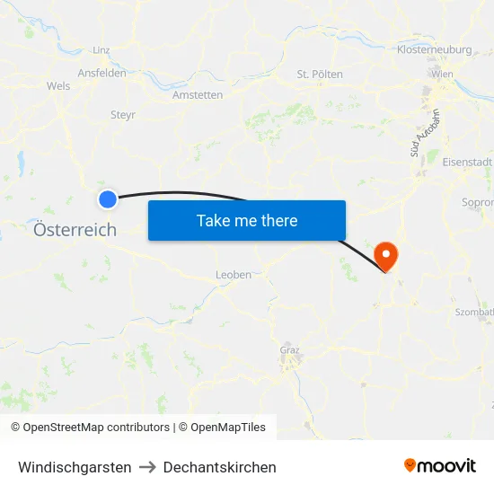 Windischgarsten to Dechantskirchen map