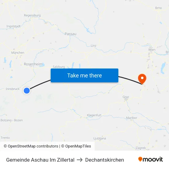 Gemeinde Aschau Im Zillertal to Dechantskirchen map