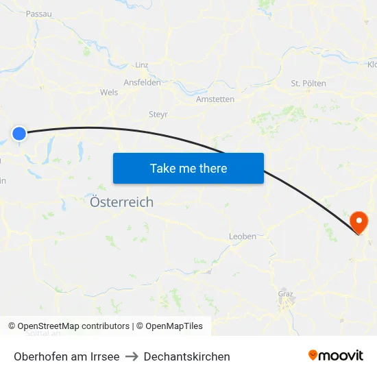 Oberhofen am Irrsee to Dechantskirchen map